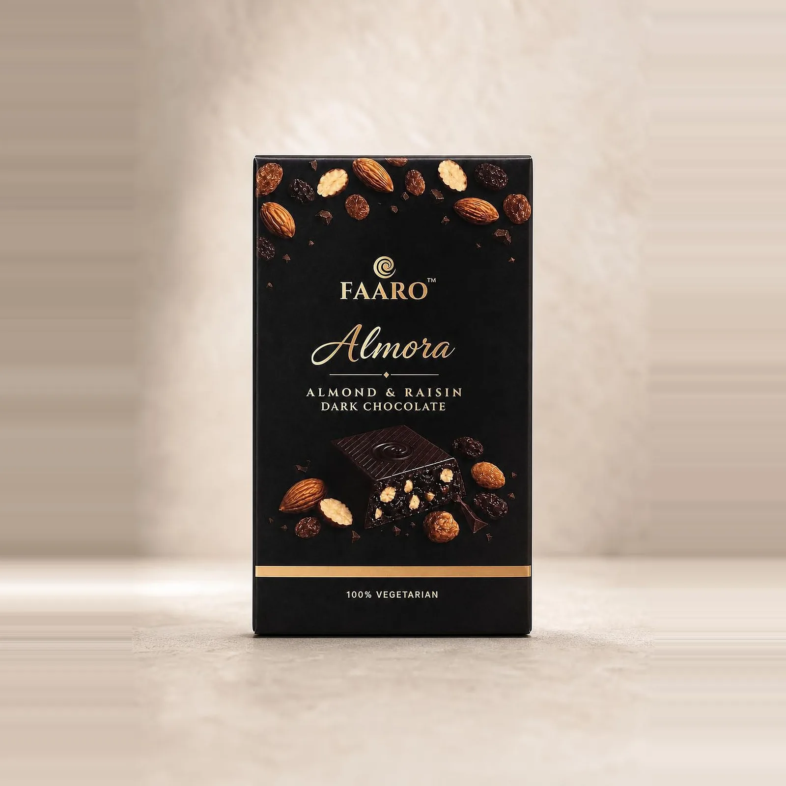 Roasted Almond & Raisin Dark Chocolate — front of pack