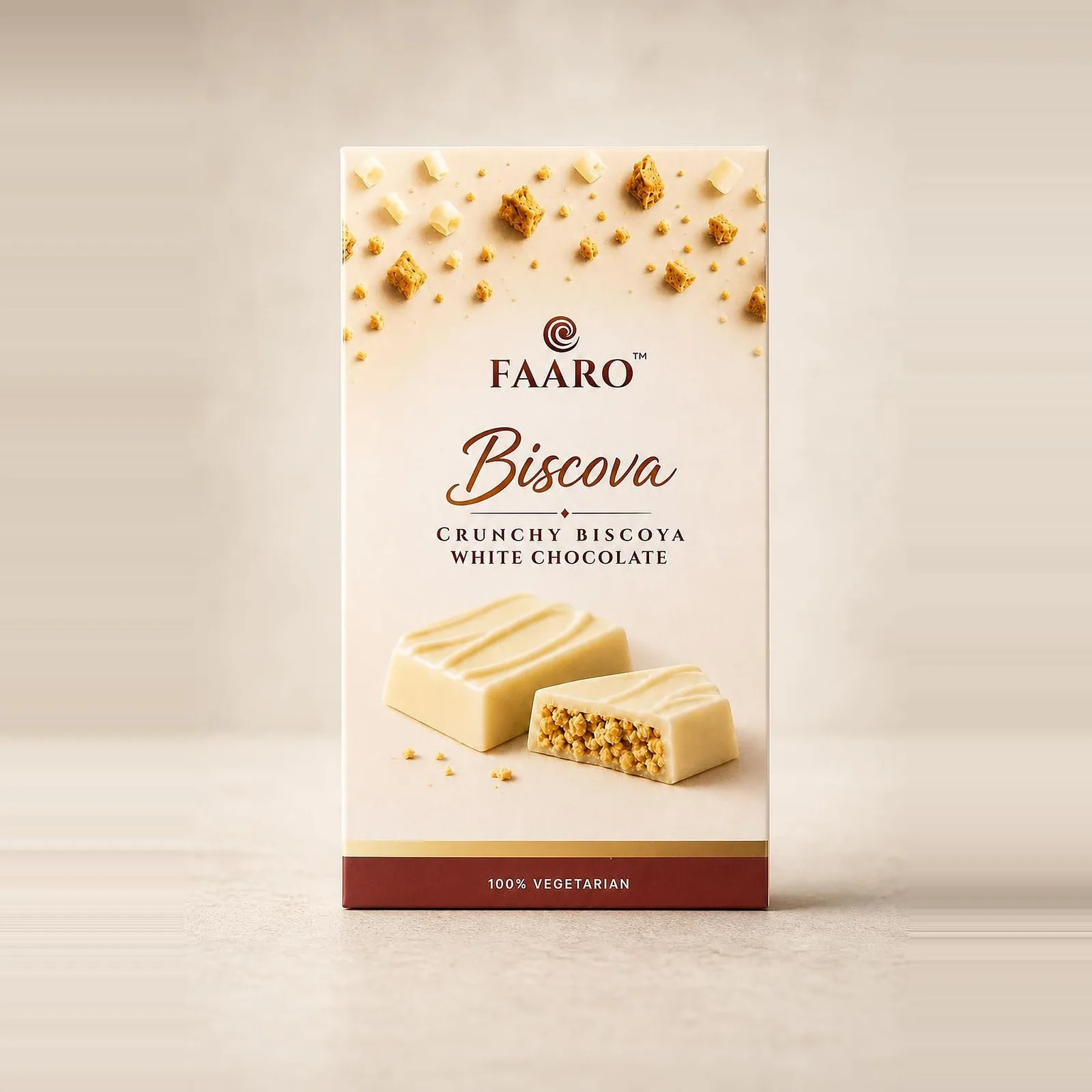 Biscova Crunchy White Bar — front of pack