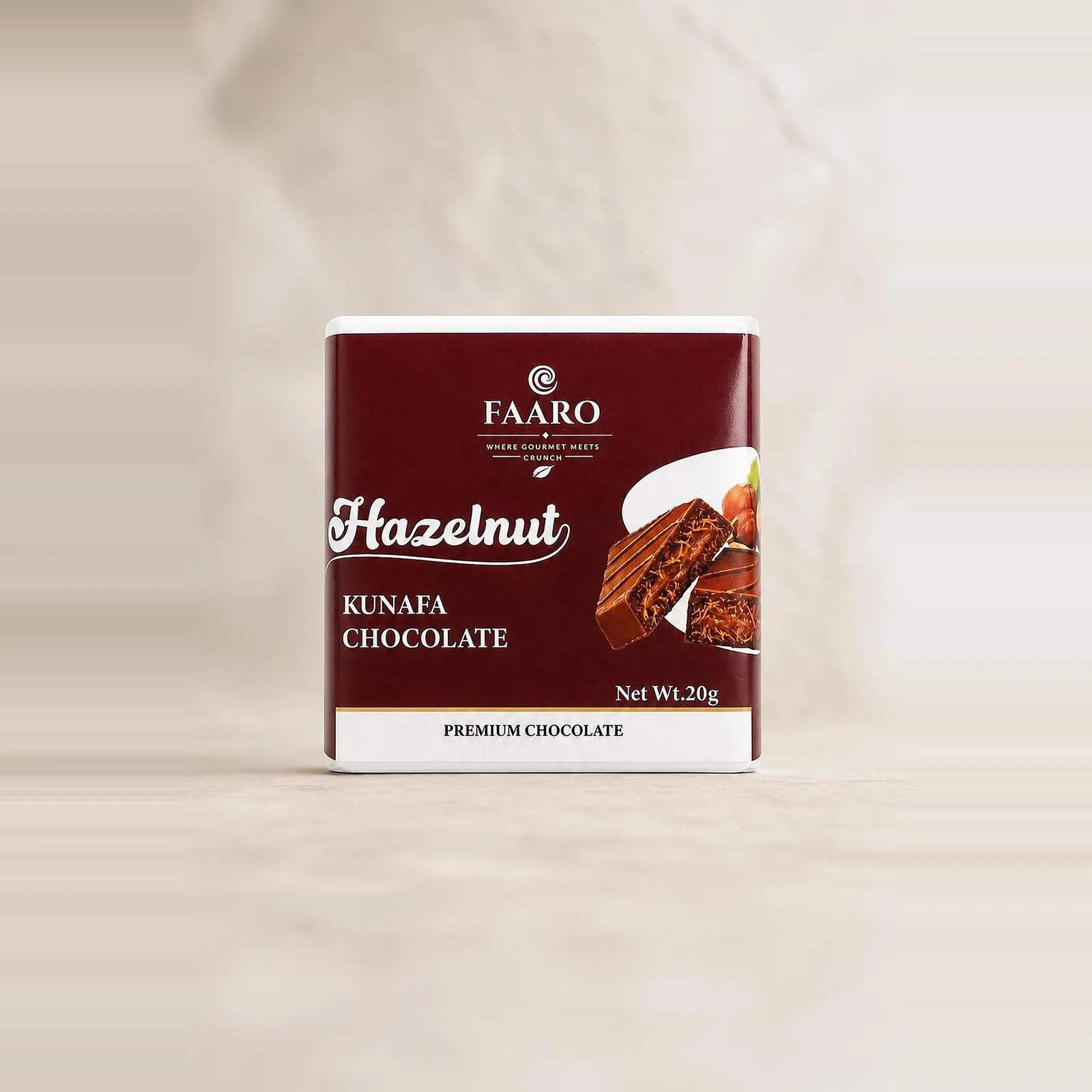 Hazelnut Kunafa Chocolate (20g) — front of pack