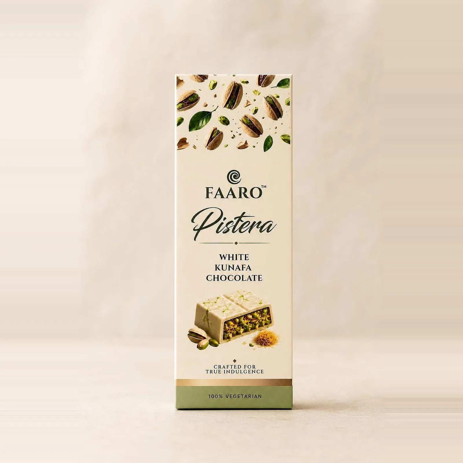 Pistachio Kunafa White Chocolate — front of pack